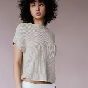 Free People Beige Crew Neck Sweater